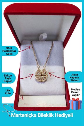 گردنبند استیل ( فولاد ) طلائی زنانه استیل ضد زنگ SeyCey.co - کد 805512629