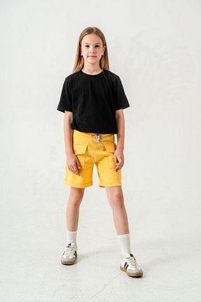 شلوارک و برمودا زرد بچه گانه بافت Mışıl Kids - کد 930783248