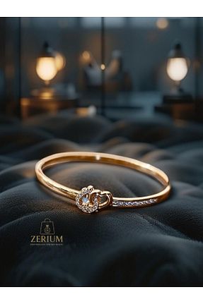 دستبند استیل (فولاد) طلائی زنانه استیل (فولاد) ZERİUM - کد 930783668