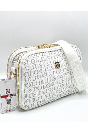 کیف پستچی سفید زنانه چرم مصنوعی Just Polo - کد 733388273