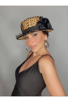 کلاه مشکی زنانه حصیر Senbeno Design - کد 930683094
