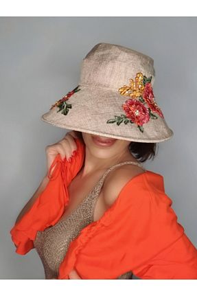 کلاه بژ زنانه حصیر Senbeno Design - کد 930683131
