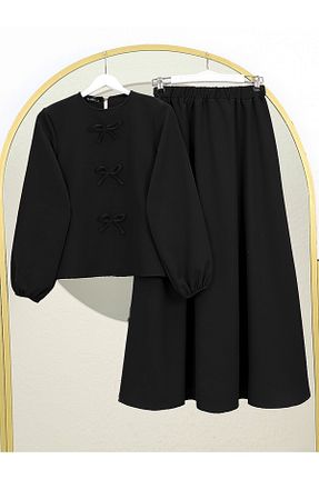 ست بالاتنه و پائین تنه مشکی زنانه بافتنی Modamorfo - کد 930701811