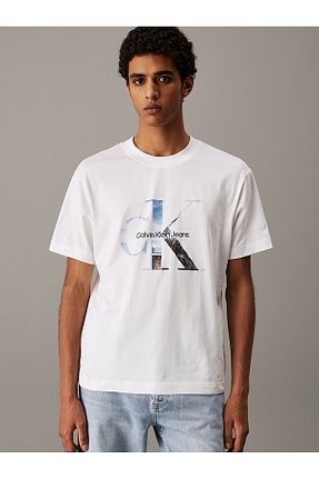 تیشرت سفید مردانه رگولار Calvin Klein - کد 930853362