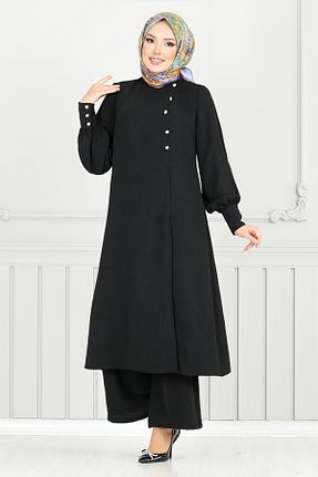 ست بالاتنه و پائین تنه مشکی زنانه بافتنی ModaMerve - کد 930861733