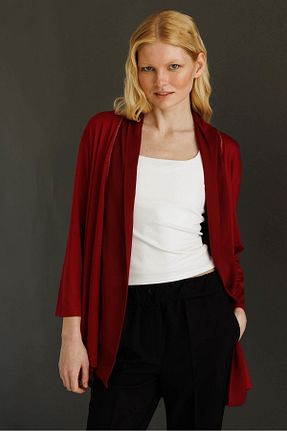 کت زرشکی زنانه رگولار Desen Triko - کد 930741851
