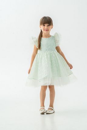 لباس مجلسی و فارغ التحصیلی سبز بچه گانه دانتل Eray Kids - کد 884895318