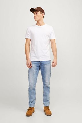 شلوار جین آبی مردانه پاچه ساده Jack & Jones - کد 331605242