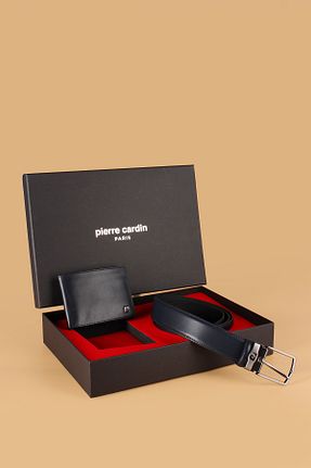 کیف پول سرمه ای مردانه چرم خالص Pierre Cardin - کد 930730426