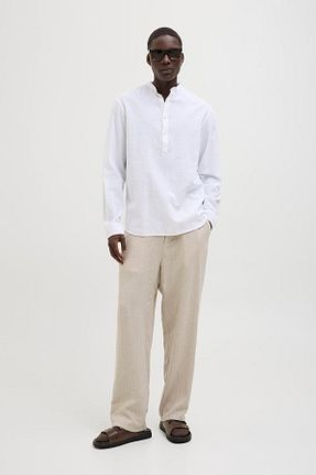شلوار طوسی مردانه مخلوط کتان Jack & Jones - کد 920155758