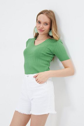 بلوز رنگی زنانه یقه هفت Tiffany Tomato - کد 929606131