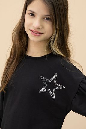ست بالاتنه و پائین تنه مشکی بچه گانه بافتنی Cansın Mini - کد 930918103