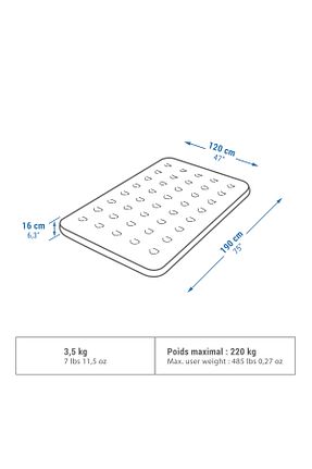 تشک و مبل بادی رنگی 2 نفره Decathlon - کد 302289252