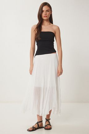 دامن سفید زنانه بافتنی Lovelyİstanbul - کد 930807710
