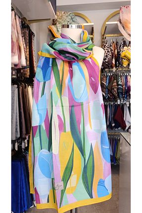 شال زرد زنانه پنبه ای La Boutique Eşarp - کد 930782526