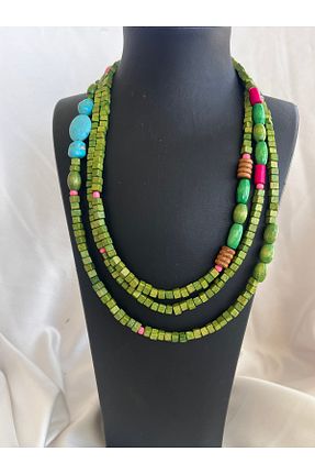 گردنبند جواهر خاکی زنانه سنگ COCOSH TAKI - کد 930792067