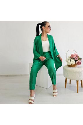 کیمونو و کافتان سبز زنانه لیکرا Altı Üstü Butik - کد 863625529