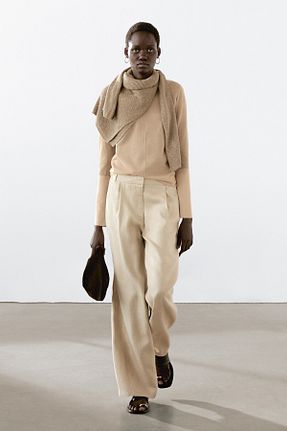 شلوار بژ زنانه کتان Massimo Dutti - کد 930815211