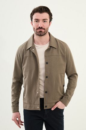 کاپشن خاکی مردانه اسلیم فیت Mcr - کد 930817995