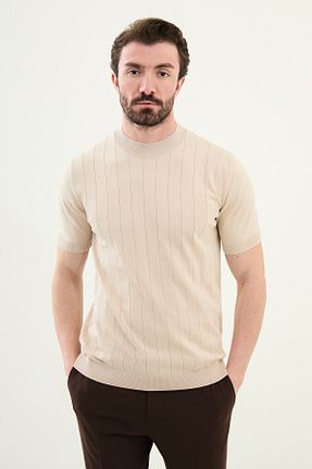 پلیور بژ مردانه اسلیم فیت Mcr - کد 930816301