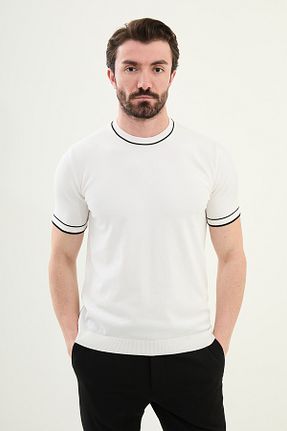 پلیور سفید مردانه اسلیم فیت Mcr - کد 930815917