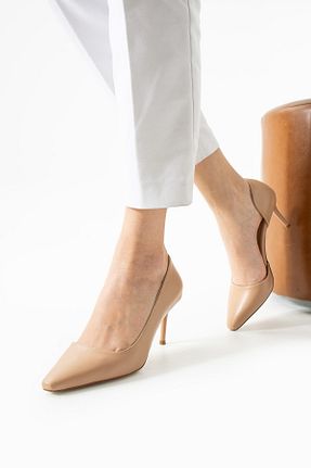 کفش استایلیتو بژ پاشنه نازک Güllü Shoes - کد 930809395
