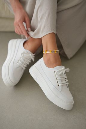 کفش اسنیکر سفید زنانه بند دار selinshoes - کد 930816537