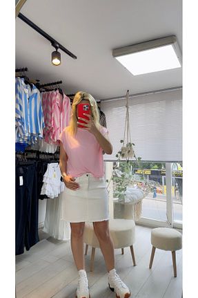 بلوز صورتی زنانه ساده Sm Giyim - کد 930826431