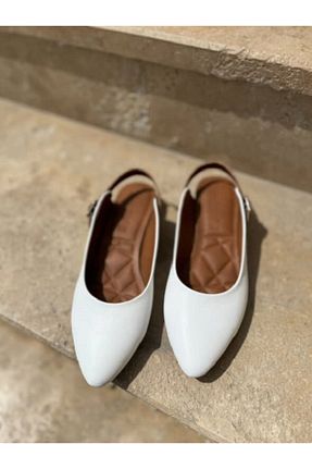 بابت سفید زنانه چرم خالص SporFit Shoes - کد 930829863