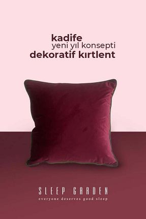 بالش زرشکی مخمل Sleep Garden - کد 889615044