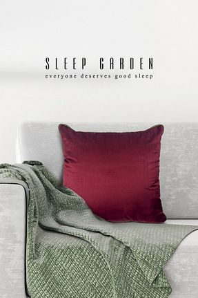 بالش زرشکی مخمل Sleep Garden - کد 889615044