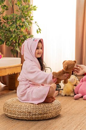حوله پالتوئی نوزاد و کودک صورتی بچه گانه پنبه ای HOUME - کد 930998566