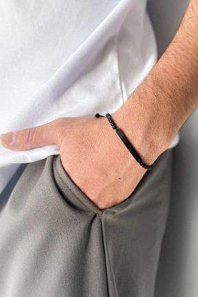 دستبند جواهر مشکی مردانه استیل (فولاد) ablukaonline - کد 892645145