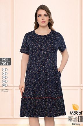 لباس سایز بزرگ مشکی زنانه پنبه ای ROMEO LİFE - کد 930973459