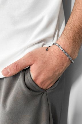 دستبند استیل (فولاد) مشکی مردانه استیل (فولاد) ablukaonline - کد 892568705