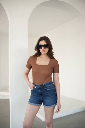 بلوز قهوه ای زنانه ساده Fiori - کد 930891363