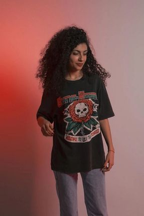 تیشرت مشکی زنانه رگولار Overdrive - کد 782135633
