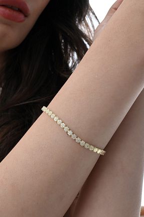 دستبند نقره طلائی زنانه 925 عیار Söğütlü Silver - کد 930931240