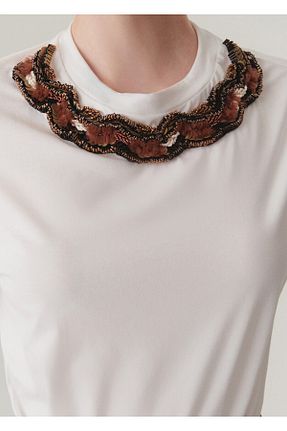 تیشرت سفید زنانه رگولار Exquise - کد 926222339