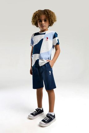ست بالاتنه و پائین تنه آبی بچه گانه بافتنی U.S. Polo Assn. - کد 931024072