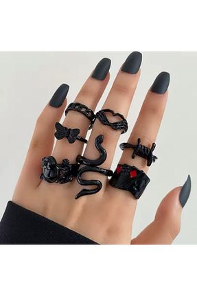 انگشتر جواهر مشکی زنانه پوشش لاکی Girift Vintage - کد 305009164