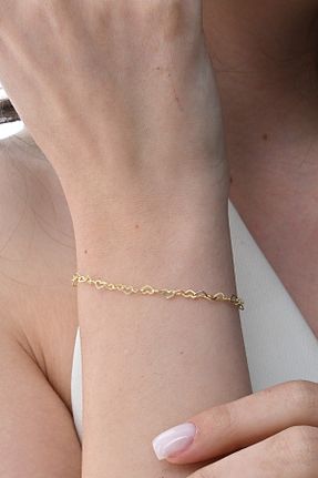 دستبند نقره طلائی زنانه 925 عیار Söğütlü Silver - کد 930931552