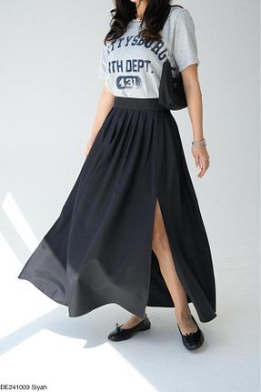 دامن مشکی زنانه مخلوط ویسکون Lupies - کد 930943292