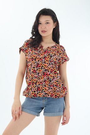 بلوز رنگی زنانه گلدار Tasarım - کد 930954975