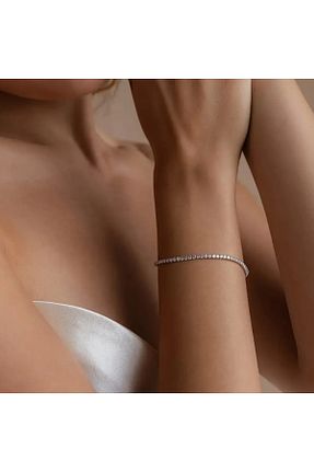 دستبند نقره طوسی زنانه 925 عیار Satürn Silver Kuyumculuk - کد 905589394