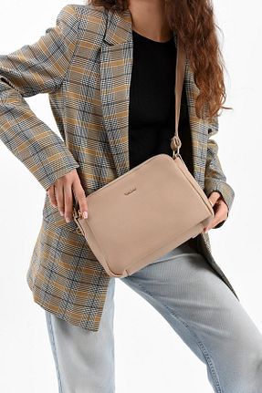 کیف پستچی بژ زنانه چرم مصنوعی Getcho - کد 930947136