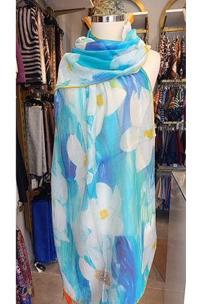 شال فیروزه ای زنانه پنبه ای La Boutique Eşarp - کد 930965892