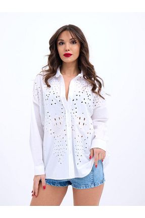 پیراهن سفید زنانه رگولار modaserdem - کد 930581828