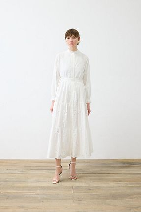 لباس سفید زنانه تریکو TERZİ DÜKKANI - کد 930984600