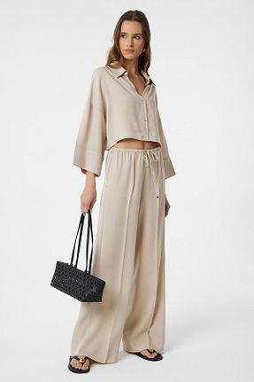شلوار پارچه ای بژ زنانه بلند Antioch - کد 930981086